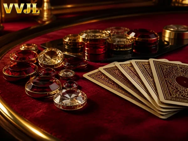 Close-up of chips and cards during a poker hand.